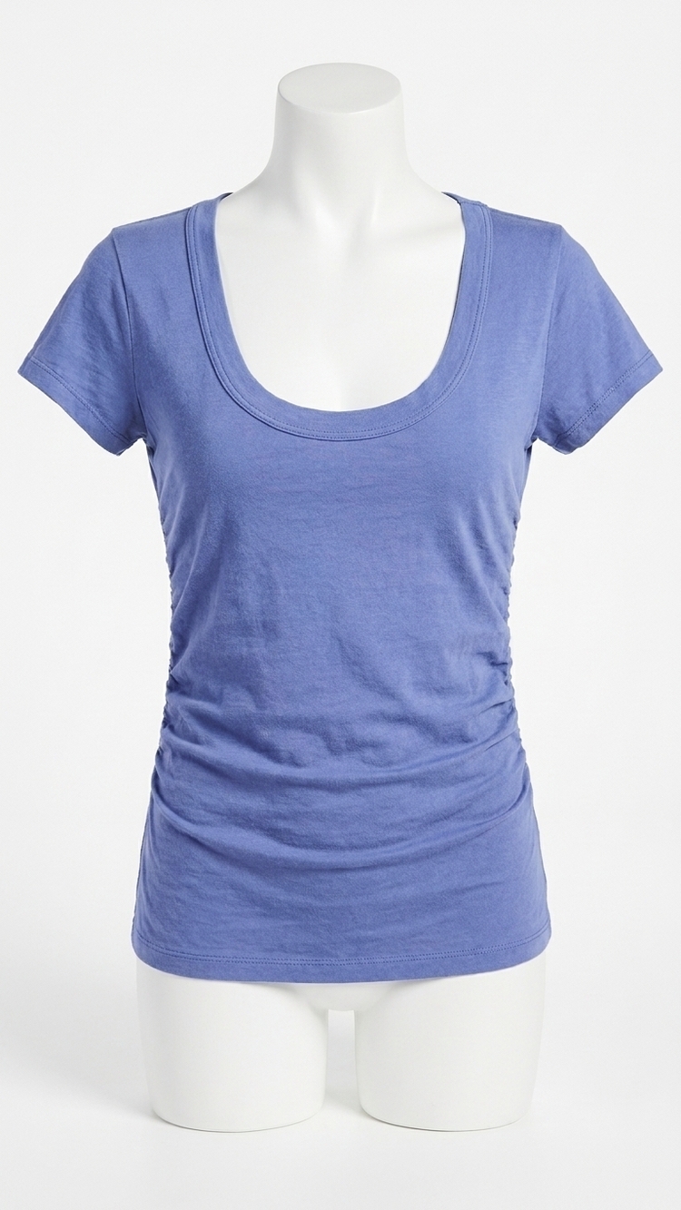 NEW PROJECT SOCIAL T iris scoop neck tee top in blue